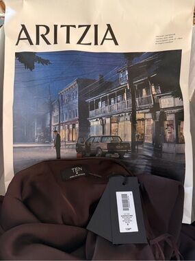 Aritzia TEN Audience Satin Mini Halter Dress NWT 🤎
